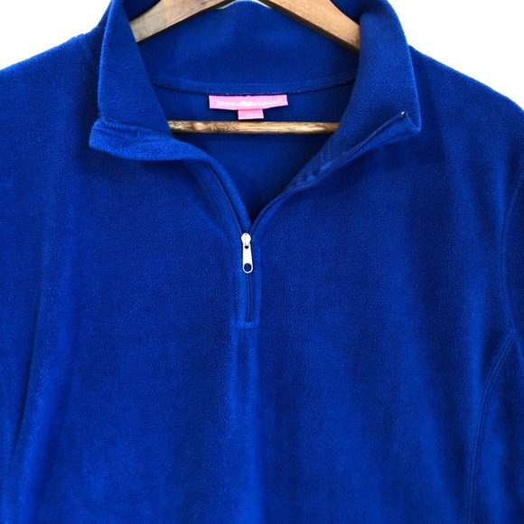Woman Within Blue Fleece Quarter Zip Pullover, size 1X - Picture 5 of 8